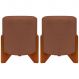 Kit 2 Puff Decorativo Redondo Confortável Para Sala Penteadeira Eloah Suede Terracota