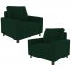 Kit 02 Poltronas Decorativas Para Sala De Estar E Recepção Malta L02 Suede Verde Musgo - Lyam Decor