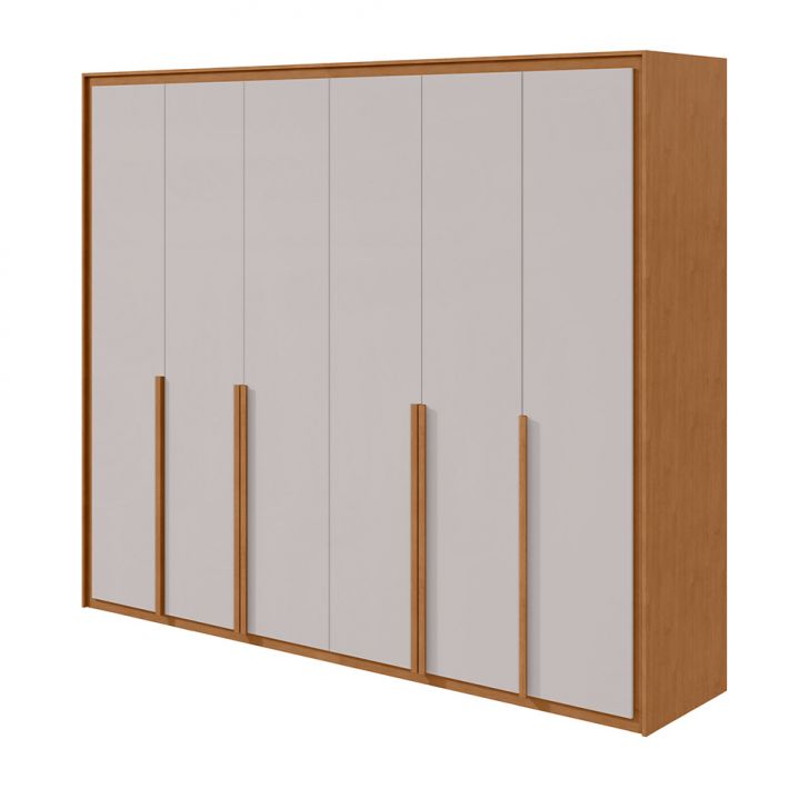 Guarda-roupa Casal Imperatore 6 Portas 6 Gavetas Amêndoa Clean E Off White