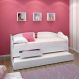 Sofá Cama Solteiro C/ Colchões Ditália Cama Aux CM-08 Branco