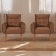 Conjunto de Poltronas Decorativas Lily Veludo Ferrugem