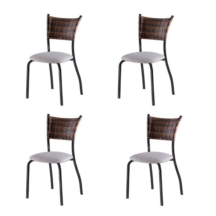 Conjunto Com 4 Cadeiras Espanha Iv Cinza 89 Cm