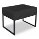 Puff Lisa Suede Preto Base Metálica Industrial Preto - Pallazio