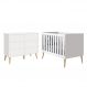 Jogo de Quarto Infantil Theo Cômoda 6 Gavetas e Berço Branco Fosco com Pés Madeira Natural - Reller Móveis