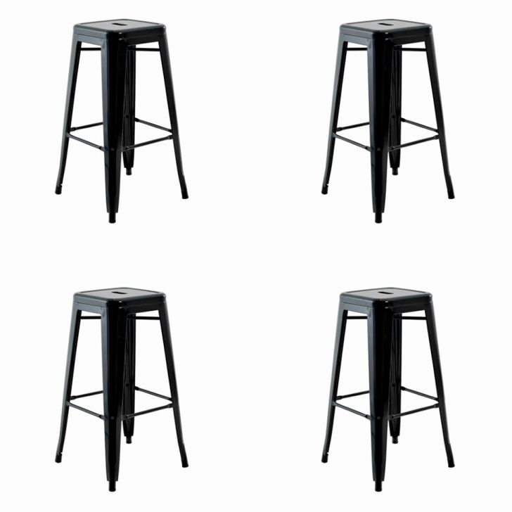 Conjunto com 4 Banquetas Iron Preto