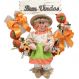 Decoração Guirlanda Festa Junina Caipira Com Abobora De 50cm Menina
