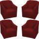 Kit 4 Poltronas Decorativas Para Sala Mila Suede Bordô Pé De Plástico - Clique E Decore