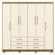Guarda-Roupa Casal 6 Portas 6 Gavetas 100% MDF Cadence Nature/Champagne