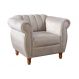 Poltrona Realeza Chesterfield Cadeira Vintage Decoração Retrô - Suede Bege Claro