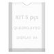 Displays Parede Folha A4 Petg Cristal Quadro Aviso Kit 5 pçs