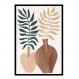 Quadro Decorativo Floral Terracota com Moldura Caixa, na posição Vertical, ideal para ambiente de Sala, Quarto e Hall (90x70cm)