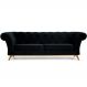 Sofá 4 Lugares Para Sala de Estar Império 300 cm D02 Veludo Preto B-300 - Lyam Decor