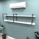 Estante industrial escritório aço cor preto 180x30x40cm (C)x(L)x(A) cor mdf branco modelo ind39bes