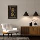 Quadro Carta K Rei Gold 43x30 Caixa Marrom