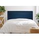 Cabeceira Queen Reta Luxo 160x60 Veludo Azul - Tachas Prata