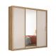 Guarda-Roupa Casal com Espelho Residence 3 Portas 2 Gavetas Amêndola e Off White