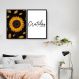Quadro Girassol Frase Gratidão 88x60 2-60x43 Caixa Preto