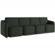Sofá Cama para Sala de Estar 5 Lugares 436cm Montserrat K01 Veludo Verde - Lyam Decor