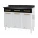 Balcão de Cozinha de Aço com Tampo 3 Portas e 3 Gavetas 105cm Multimóveis CR20360 Branco/Preto