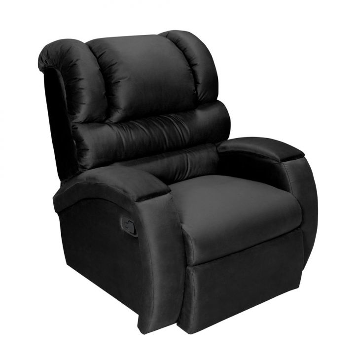 Poltrona Reclinável Imperial Suede Liso Preto