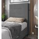Cabeceira Solteiro Cama Box 90cm para Quarto Luna Suede Cinza M11 - D'Rossi