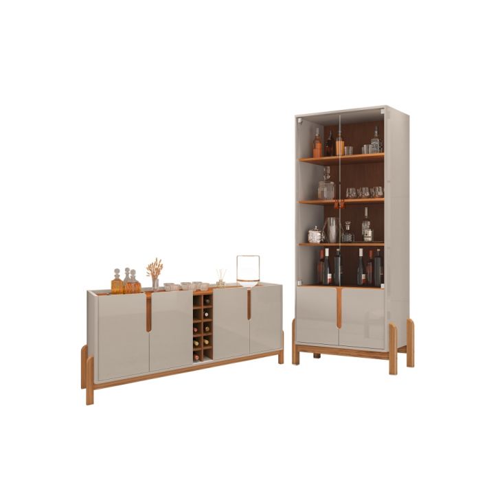 Jogo Cristaleira e Buffet 1.9 Bia Off White Cedro
