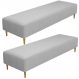 Kit 02 Puffs Decorativo Sala de Estar Bali W01 Pés Palito 190x60cm Bouclê Cinza - Lyam Decor