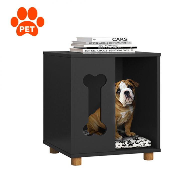 Mesa Lateral Quadrada Pet Golden Preta