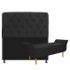 Kit Cabeceira Lady e Recamier Ari 90 cm Solteiro Suede Preto - Amarena Móveis