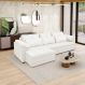 Sofá Retrátil Elétrico Sala de Estar Nolan Bipartido 257cm Conforto Premium em Couro Branco G58 - Gran Belo