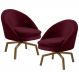 Kit 2 Poltronas Decorativas Giratórias Base Ka Madeira Rafa B-278 Veludo Marsala - Domi