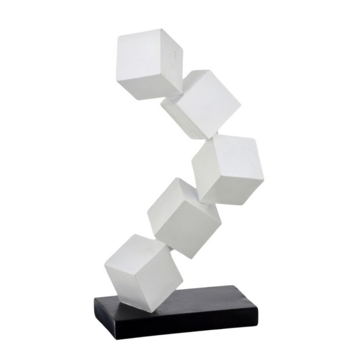 Escultura Decorativa Espressione Ices Branca e Preta 25 cm