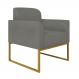 Poltrona Marisa Suede Grafite Base Industrial Metálica Dourado D'Rossi