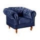 Poltrona Chesterfield Duque Dom Pedro Com Capitonê - Azul