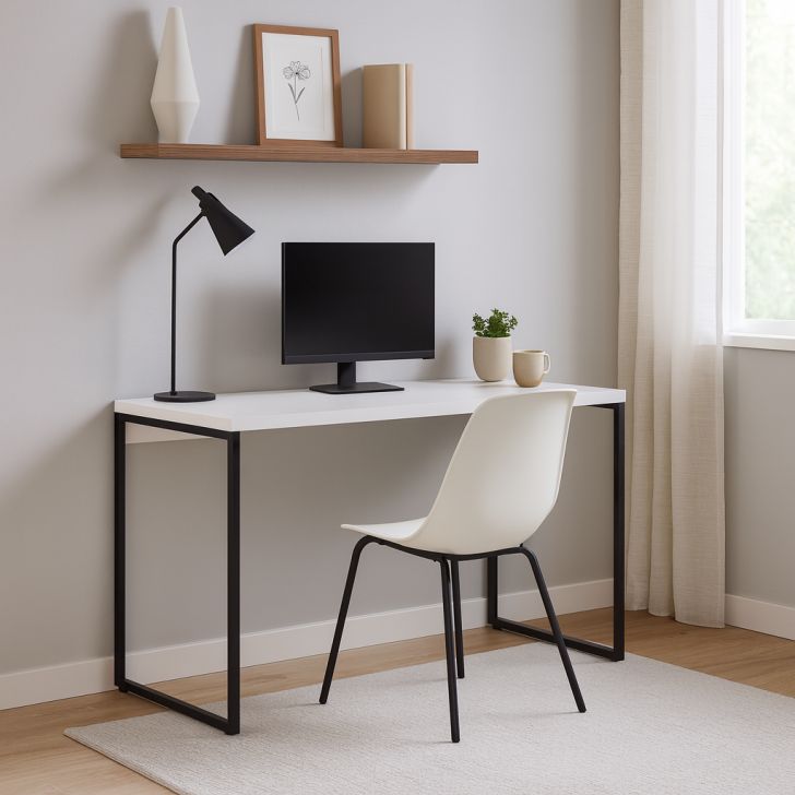 Mesa de Escritório Nanda Branca 120 cm