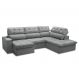Image of Sofá 5 Lugares Retrátil e Reclinável Arezzo com Chaise Direito Veludo Prata FE691UP77DVQMOB