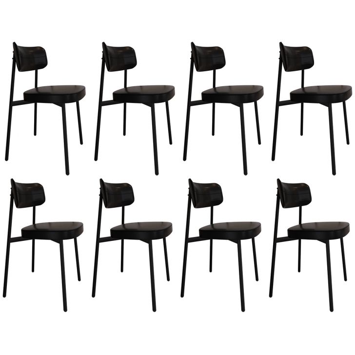 Cadeira de Jantar Estofada Kit 8 Ella M25 Sintético Preto - Mpozenato