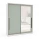 Guarda-Roupa Casal com Espelho Valência 2 Portas 2 Gavetas Branco e Verde