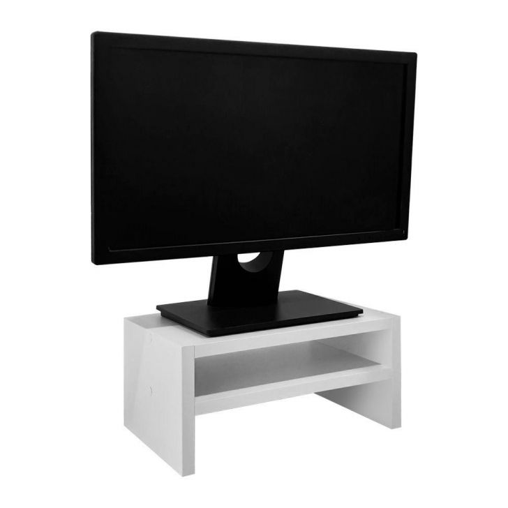 Suporte para Monitor Base de Mesa Branco Madeira