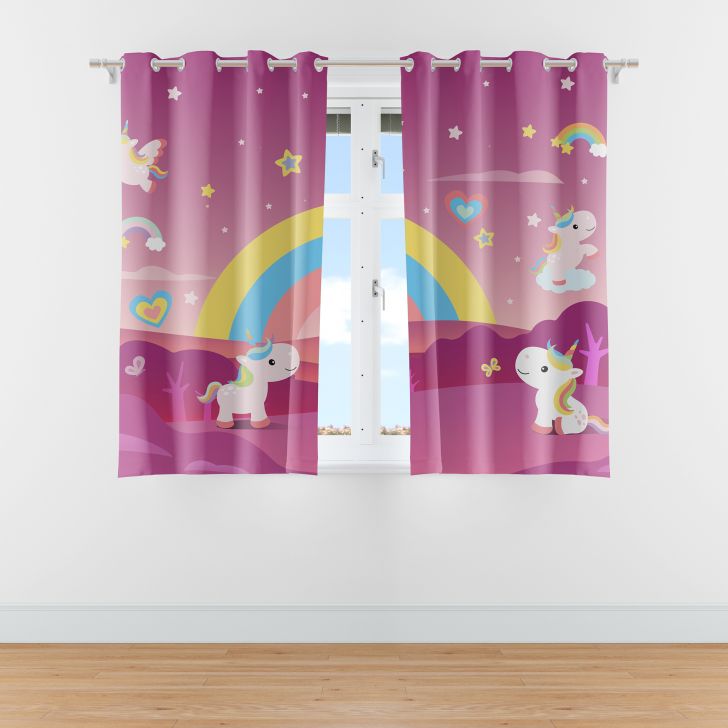 Cortina para Quarto Infantil Unicornio 2,20m x 1,40m