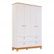 Guarda-Roupa Infantil Biscoito 4 Portas 4 Gavetas Branco e Nature
