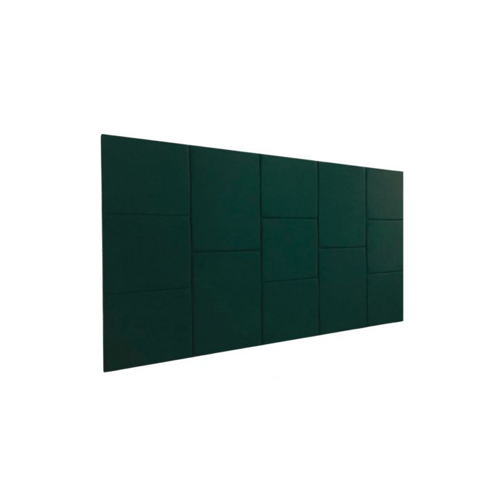 Cabeceira Estofada King 13 Blocos Não é Segredo Suede Liso Verde 195x60