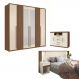 Jogo de Quarto Completo Melbourne Com Espelho Jatoba Areia