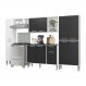 Armário de Cozinha Compacta Xangai Classic Multimóveis Branco/Preto