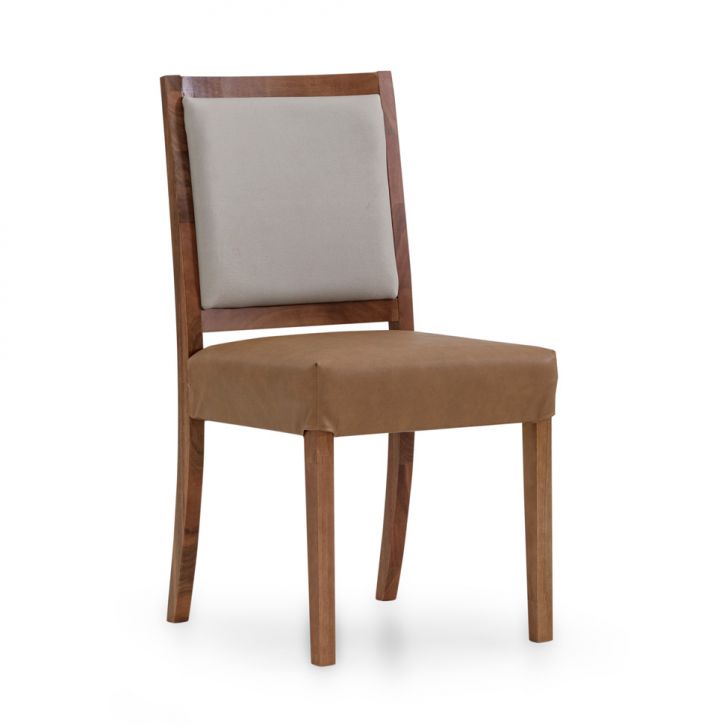 Cadeira Dougz Revestimento Sintético Caramelo e Bege