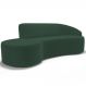 Sofá 3 Lugares Curvo Sala de Estar Living Firenze Direito D02 Veludo Verde Musgo 230 cm C-303 - Lyam
