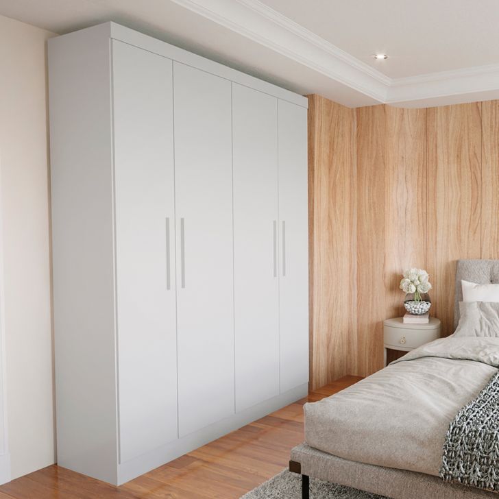 Guarda-roupa Casal Supreme 4 Portas 2 Gavetas Branco