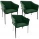 Kit 3 Cadeiras Para Sala de Jantar Estar Living Olívia L02 Couríssimo Verde - Lyam Decor