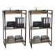 Kit 2 Estantes Livreiro Multiuso Prisma Estilo Industrial 60cm 3 Prateleiras C08 Carvalho - Mpozenato