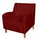 Poltrona Decorativa Munique Pés Trapézio Suede Bordô - DS Estofados